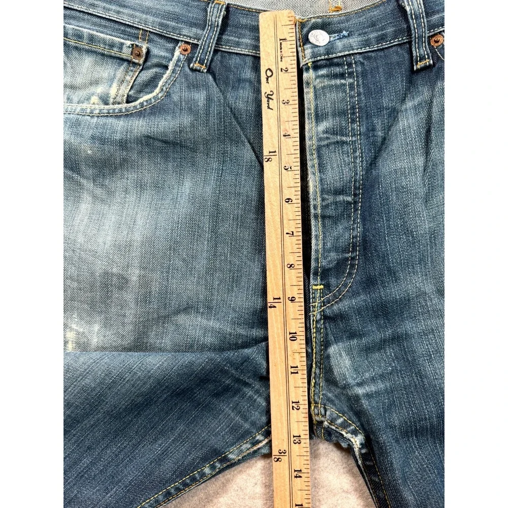 Levi's 501 Straight Leg Jeans Mens 38x34 Blue Denim Button Fly Grunge 00501-0154